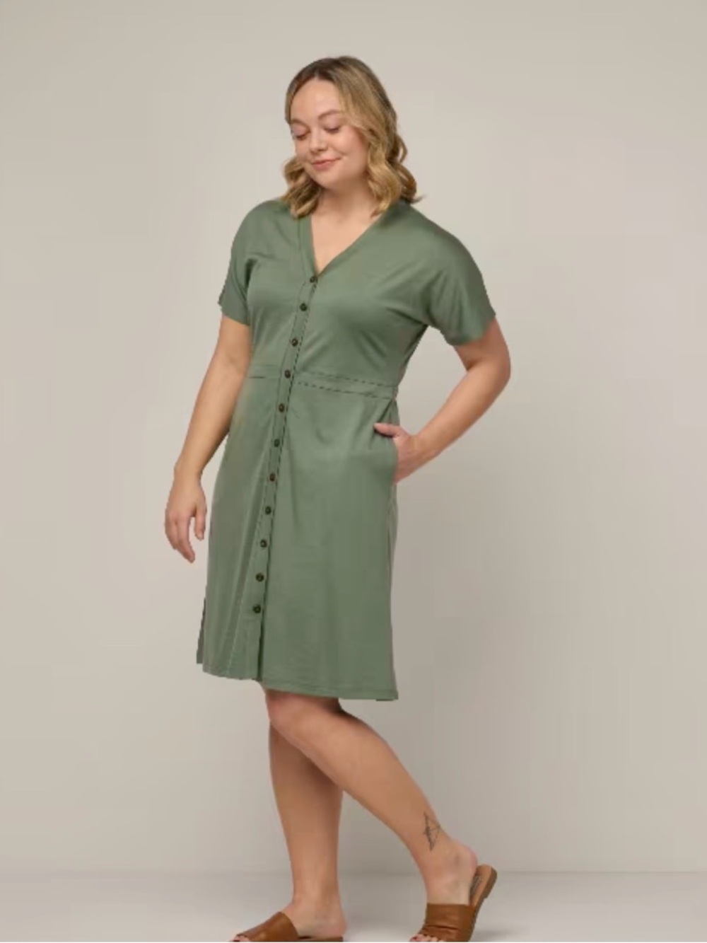 Wool& Sz XL Amalya Dress Merino Wool/Nylon Button Front Berry - Picture 3 of 12